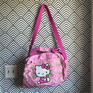 Vintage Sanrio Hello Kitty Tote bag travel Pink cherry pattern y2k